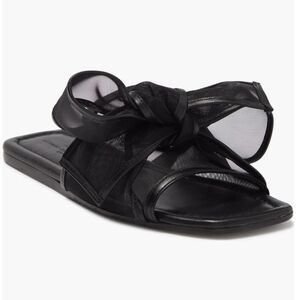 AGL Attilio Giusti Leombruni Mesh Bow Slide Sandal Black Women's 6